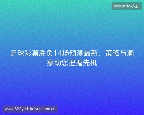 足球彩票胜负14场预测最新，策略与洞察助您把握先机